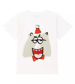 Хлопковая футболка с принтом Stella McCartney Kids, белый