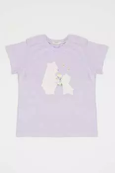 Хлопковая футболка с принтом United Colors Of Benetton, фиолетовый