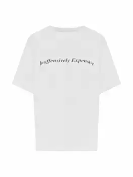 Хлопковая футболка с принтом Victoria Beckham, белый