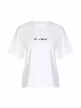 Хлопковая футболка с принтом Victoria Beckham, белый