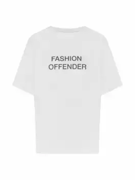 Хлопковая футболка с принтом Victoria Beckham, белый