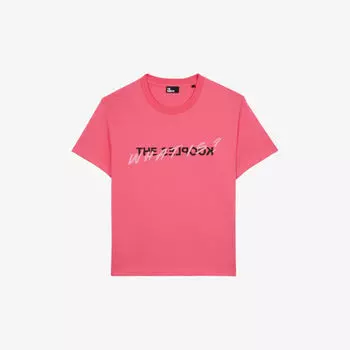 Хлопковая футболка с принтом what is The Kooples, розовый