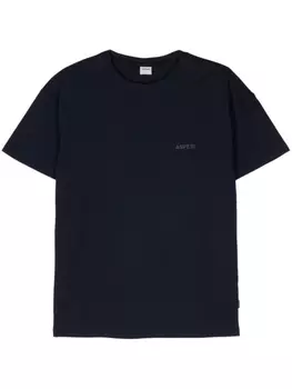 Хлопковая футболка с прорезиненным логотипом ASPESI, синяя