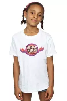 Хлопковая футболка с радужным логотипом Wonder Woman DC Comics, белый