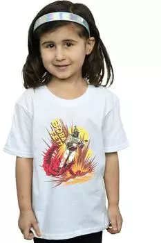 Хлопковая футболка с ракетным двигателем Боба Фетта Star Wars, белый