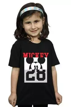 Хлопковая футболка с разрезом «Микки Маус» Disney, черный