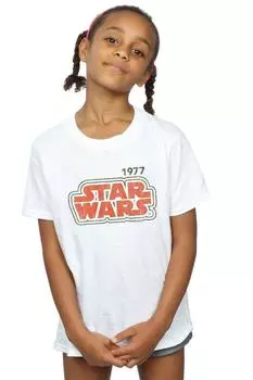 Хлопковая футболка с ретро-контуром Star Wars, белый