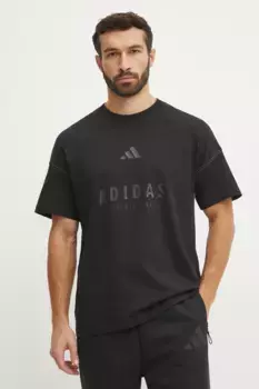 Хлопковая футболка с рисунком ALL SZN adidas, черный