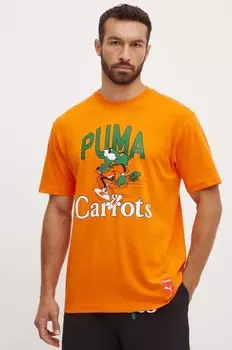 Хлопковая футболка с рисунком PUMA X CARROTS Puma, оранжевый