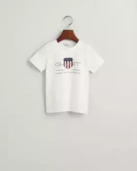 Хлопковая футболка с рисунком спереди Gant, белый