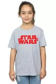 Хлопковая футболка с рождественским логотипом Star Wars, серый