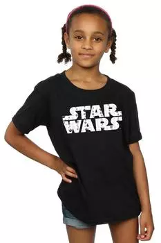 Хлопковая футболка с рождественским логотипом Star Wars, черный