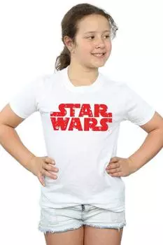 Хлопковая футболка с рождественским логотипом Star Wars, белый