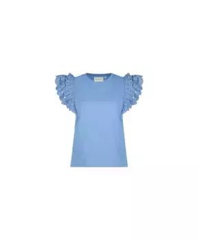 Хлопковая футболка с рукавами бабочками Fabienne Chapot, синий