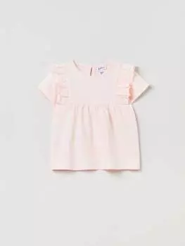 Хлопковая футболка с рюшами Fagottino, цвет light pink