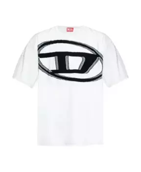 Хлопковая футболка S с логотипом Diesel, белый