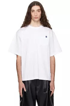 Хлопковая футболка S' Sacai, белый