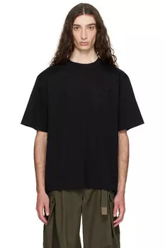 Хлопковая футболка S' Sacai, черный