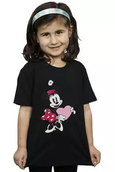 Хлопковая футболка с сердечком Минни Маус Disney, черный