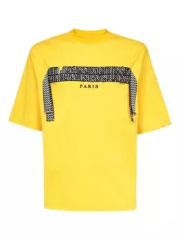 Хлопковая футболка с шевронным узором Lanvin, желтый