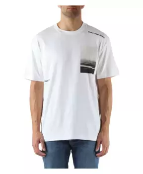 Хлопковая футболка с тисненым логотипом Calvin Klein Jeans, белый