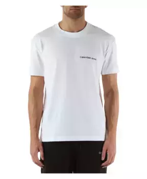 Хлопковая футболка с тисненым логотипом Calvin Klein Jeans, белый