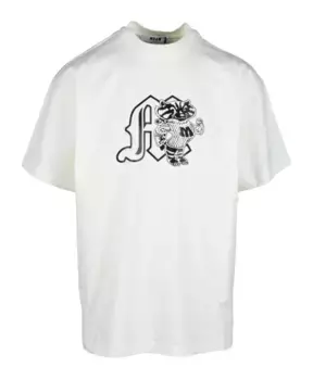 Хлопковая футболка с уникальным стилем Msgm, белый