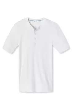 Хлопковая футболка с узором «хенли» Schiesser Revival, белый