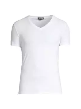 Хлопковая футболка с v-образным вырезом ZEGNA, белый