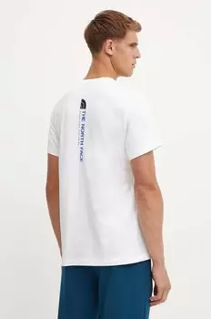 Хлопковая футболка с вертикальным узором SS Tee The North Face, белый