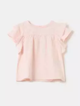 Хлопковая футболка с воланами Fagottino, цвет light pink