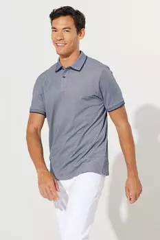 Хлопковая футболка с воротником Ac&Co, индиго