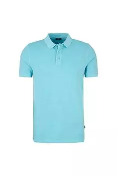 Хлопковая футболка с воротником Ambrosio Joop! Jeans, бирюзовый