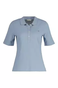 Хлопковая футболка с воротником Gant, синий