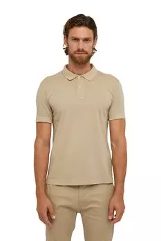 Хлопковая футболка с воротником Geox, коричневый