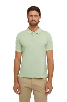 Хлопковая футболка с воротником Geox, зеленый