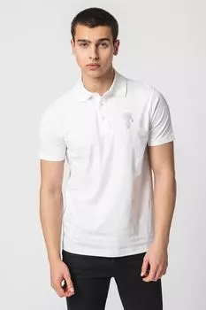 Хлопковая футболка с воротником Karl Lagerfeld, белый