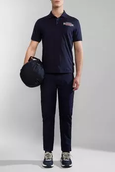 Хлопковая футболка с воротником Napapijri, синий