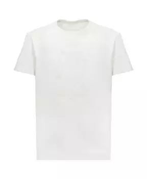 Хлопковая футболка с вышитым числовым логотипом Maison Margiela, белый