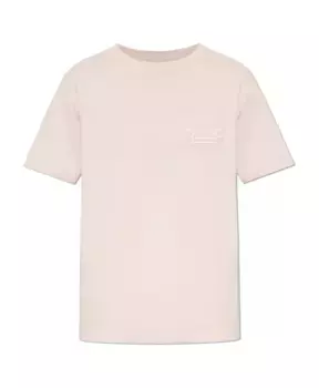 Хлопковая футболка с вышитым логотипом Etro, розовый