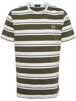 Хлопковая футболка с вышитым логотипом Fred Perry