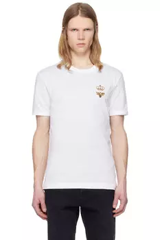 Хлопковая футболка с вышивкой Dolce&Gabbana, белый