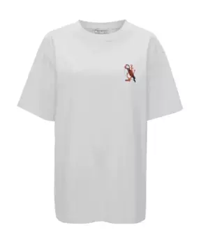 Хлопковая футболка с вышивкой Jw Anderson, белый