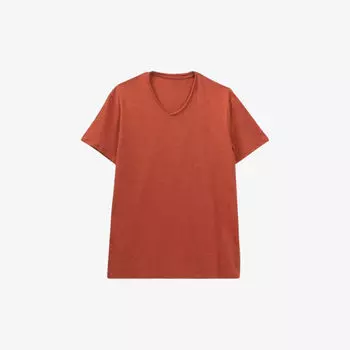 Хлопковая футболка с закругленной отделкой и короткими рукавами Ikks, цвет brique