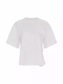 Хлопковая футболка с защипами Victoria Beckham, белый