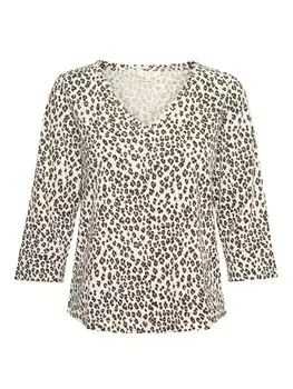 Хлопковая футболка с животным принтом Part Two Riekes, нейтральный принт с леопардовым принтом