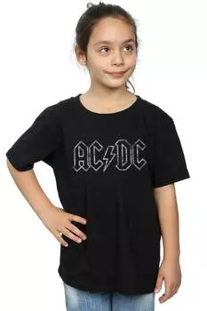 Хлопковая футболка с зубчатым логотипом AC/DC, черный