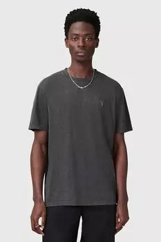 Хлопковая футболка SAKA Allsaints, серый