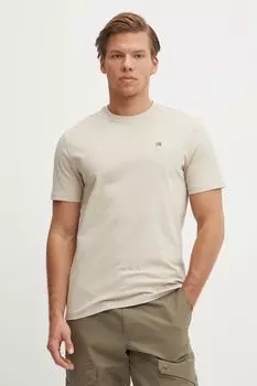 Хлопковая футболка Salis Napapijri, бежевый