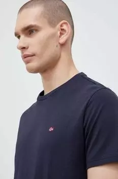 Хлопковая футболка Salis Napapijri, темно-синий